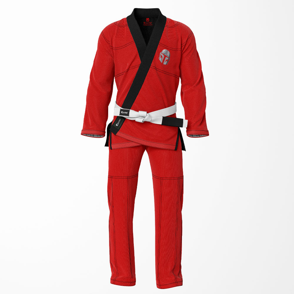 Mandalorian Helmet Red Sublimation Brazilian Jiu Jitsu Gi - Star Wars Inspired BJJ GI