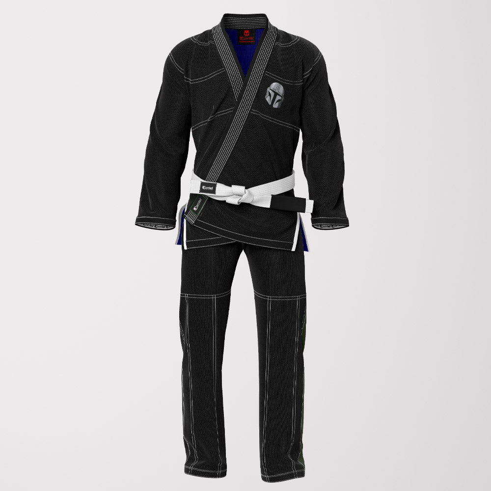 Mandalorian Helmet Black Sublimation Brazilian Jiu Jitsu Gi - Star Wars Inspired BJJ GI