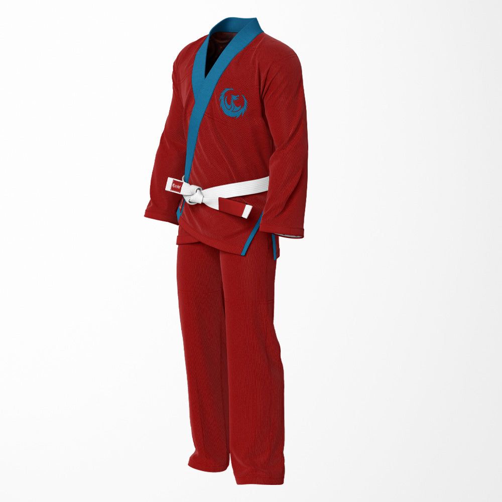 Fire and Ice Dragon Combat Sublimation Brazilian Jiu Jitsu Gi - Red/Blue BJJ GI