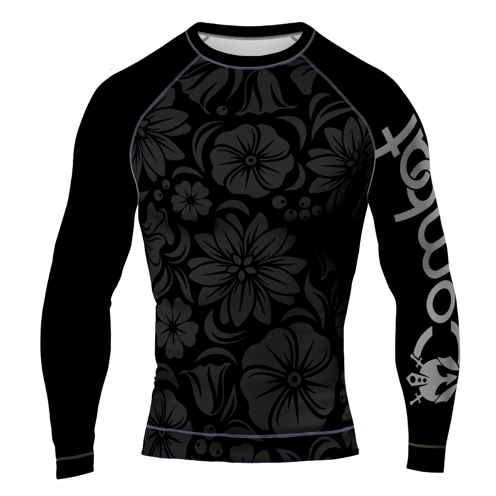 MMA Flower Pattern Long Sleeve Rash Guard