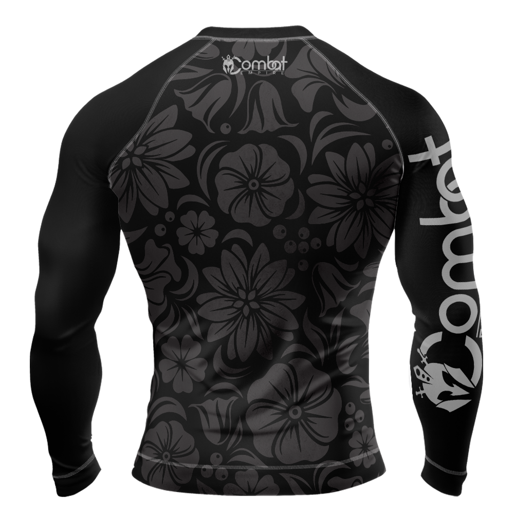 MMA Flower Pattern Long Sleeve Rash Guard