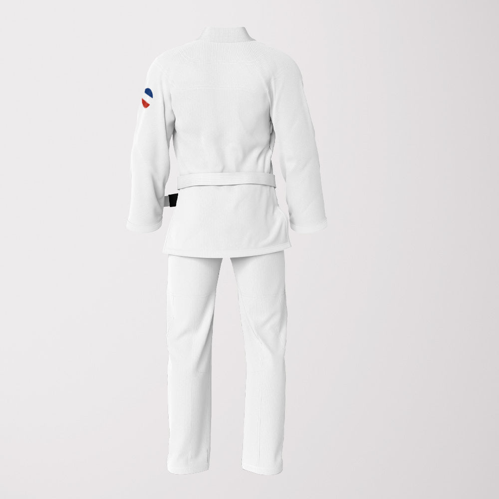 French Flag Sublimation BJJ Gi - White Pearl Wave Patriotic Edition