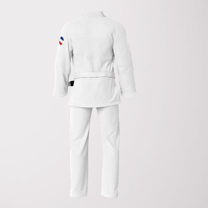 French Flag Sublimation BJJ Gi - White Pearl Wave Patriotic Edition