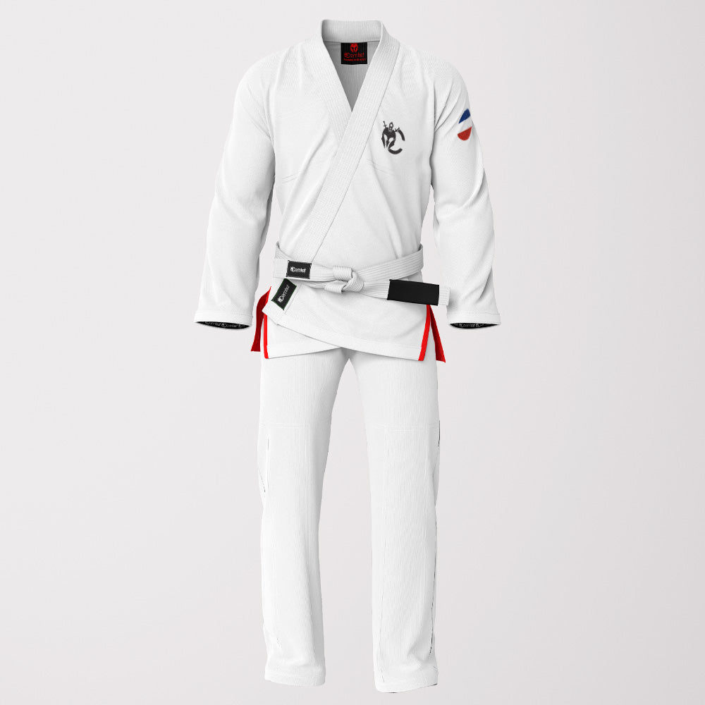 French Flag Sublimation BJJ Gi - White Pearl Wave Patriotic Edition