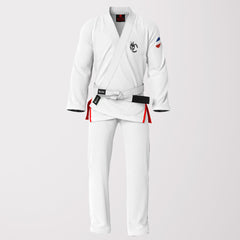 French Flag Sublimation BJJ Gi - White Pearl Wave Patriotic Edition
