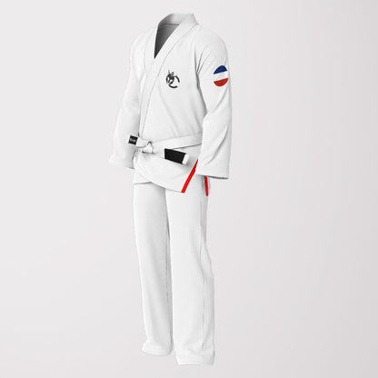 French Flag Sublimation BJJ Gi - White Pearl Wave Patriotic Edition