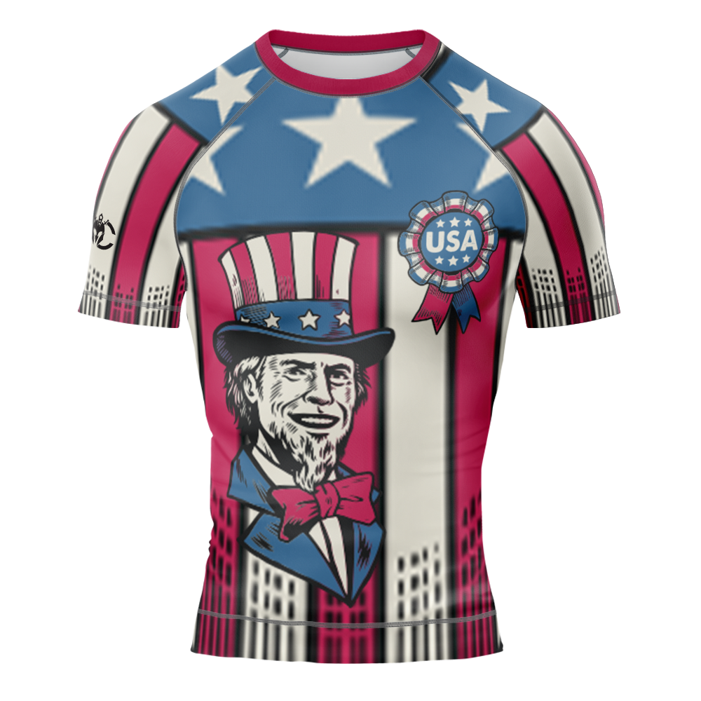 MMA American Flag Short Sleeve Rash Guard