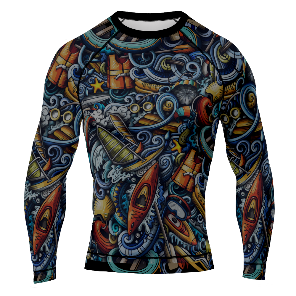 MMA Tatto Style Long Sleeve Rash Guard
