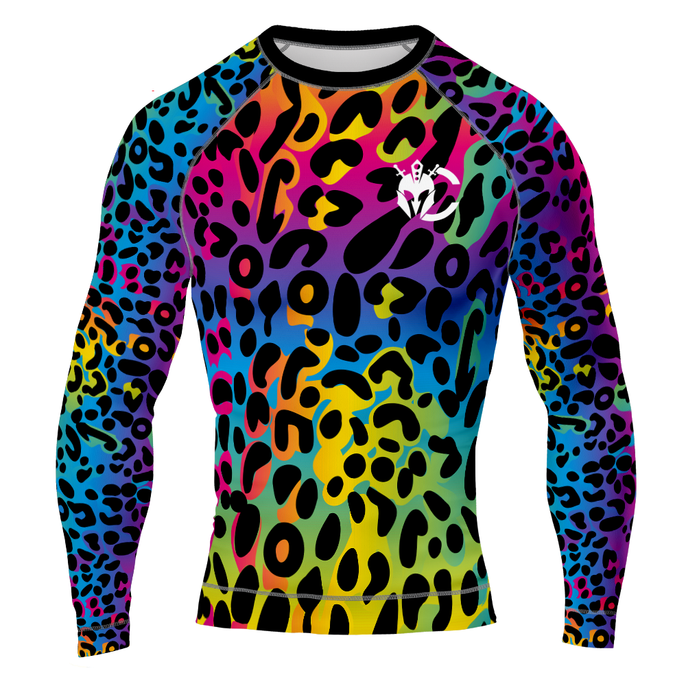 MMA Rainbow Leopard Long Sleeve Rash Guard