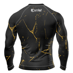 MMA Long Sleeve Black in Gold Texture Rash Guard