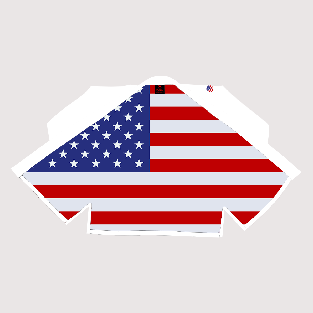 American Flag Sublimation BJJ Gi - White Pearl Weave Patriotic Edition