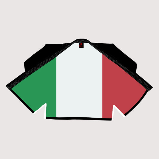 Black Italian Flag Sublimation Brazilian Jiu Jitsu Gi - Shadow Patriotic Edition