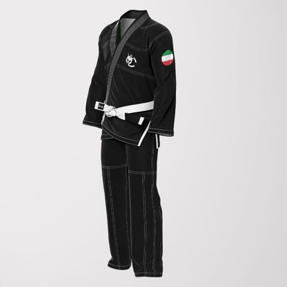 Black Italian Flag Sublimation Brazilian Jiu Jitsu Gi - Shadow Patriotic Edition