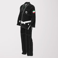 Black Italian Flag Sublimation Brazilian Jiu Jitsu Gi - Shadow Patriotic Edition