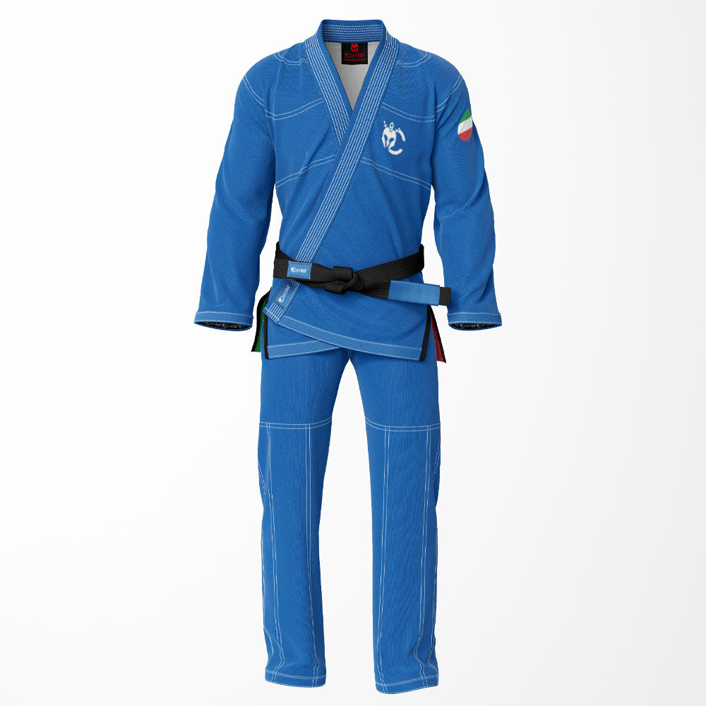 Blue Italian Flag Sublimation Brazilian Jiu Jitsu Gi - Patriotic Edition