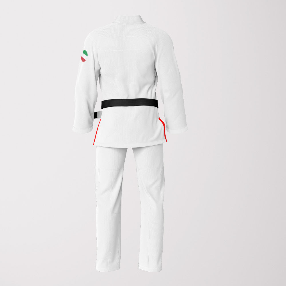 White Italian Flag Sublimation Brazilian Jiu Jitsu Gi - Patriotic Edition