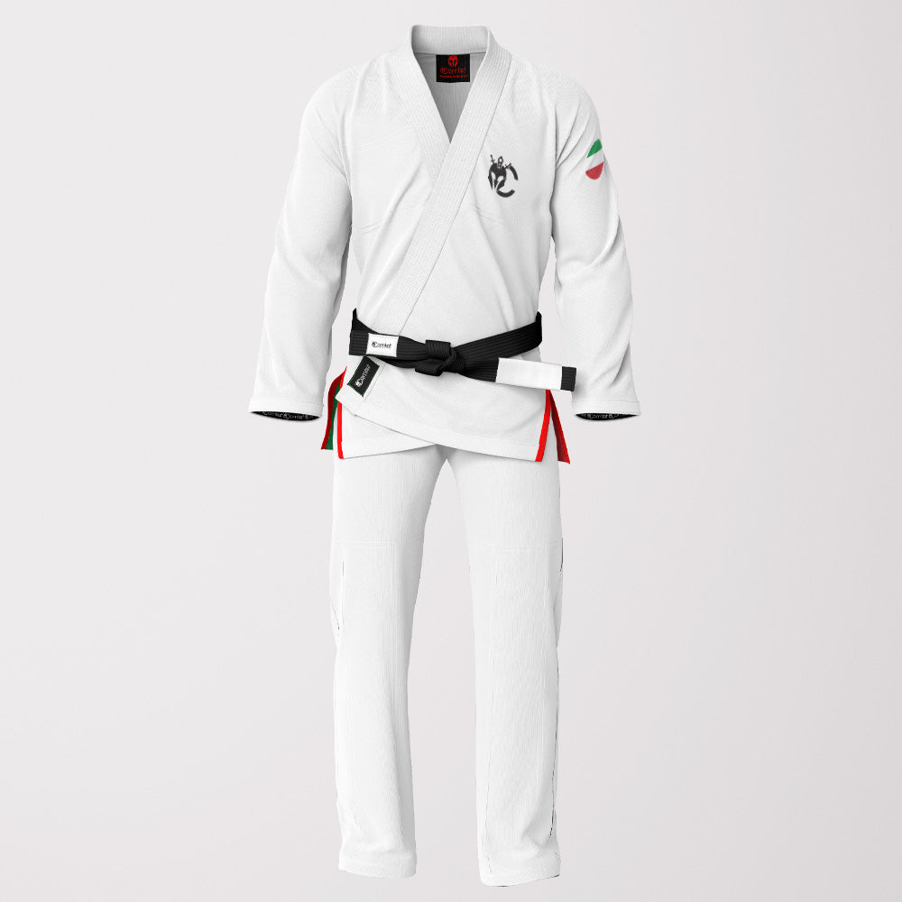 White Italian Flag Sublimation Brazilian Jiu Jitsu Gi - Patriotic Edition