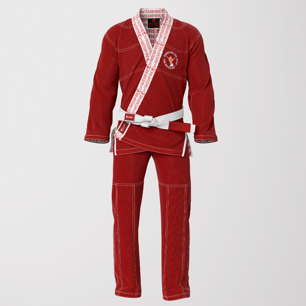 JESUS HAS YOUR BACK Sublimation Brazilian Jiu Jitsu Gi - Red/White BJJ GI