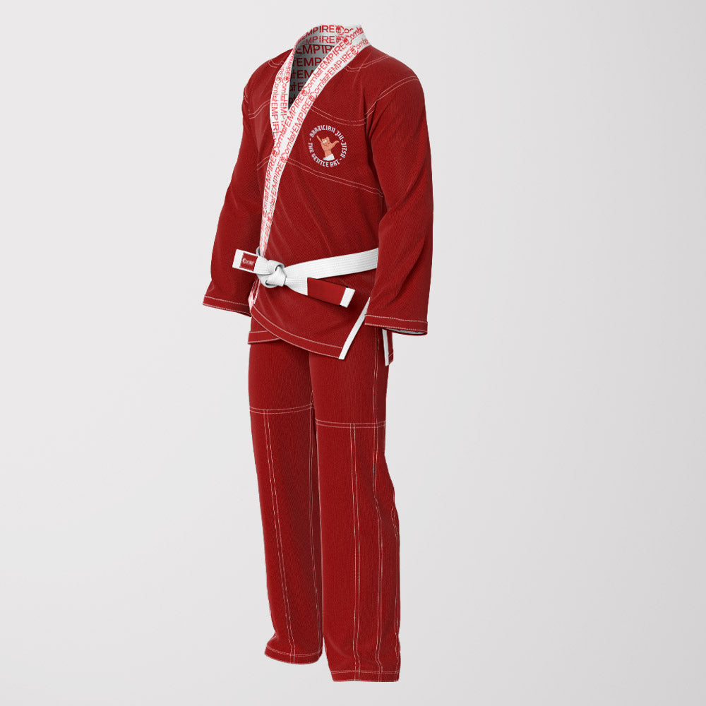 JESUS HAS YOUR BACK Sublimation Brazilian Jiu Jitsu Gi - Red/White BJJ GI