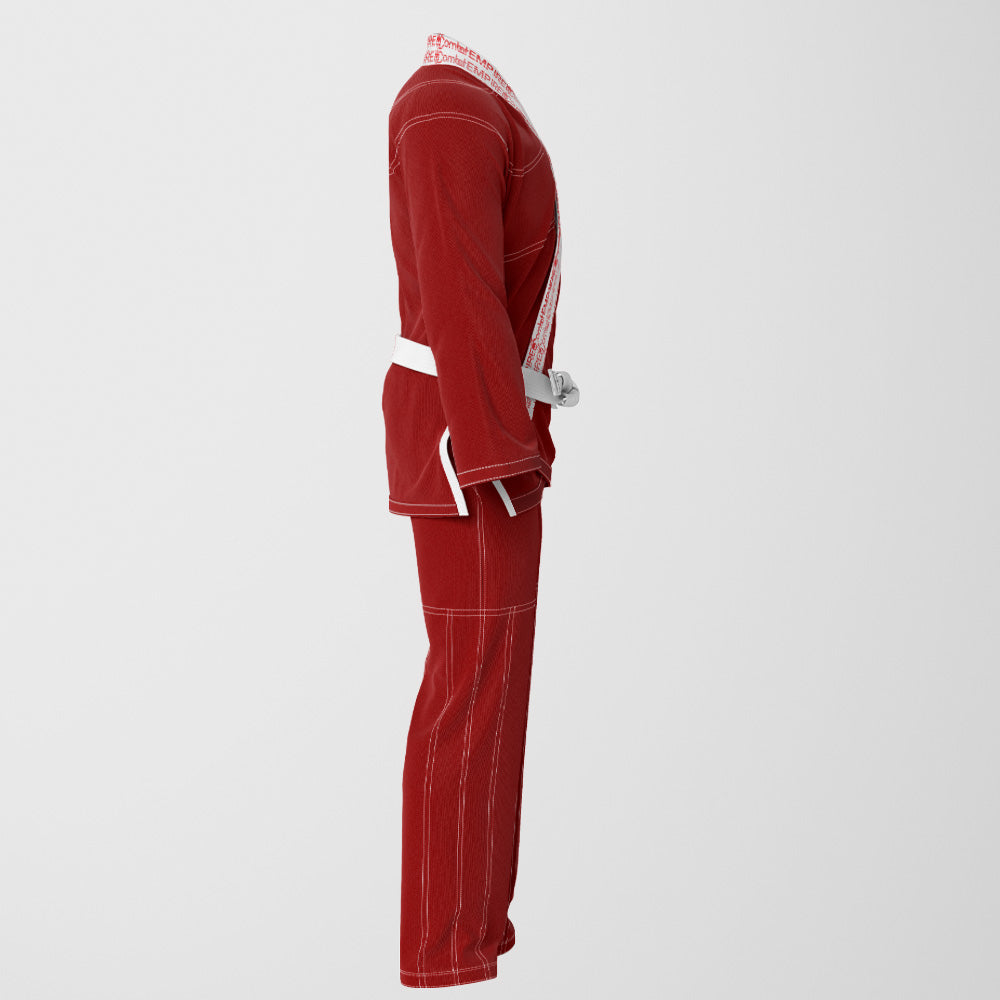 JESUS HAS YOUR BACK Sublimation Brazilian Jiu Jitsu Gi - Red/White BJJ GI