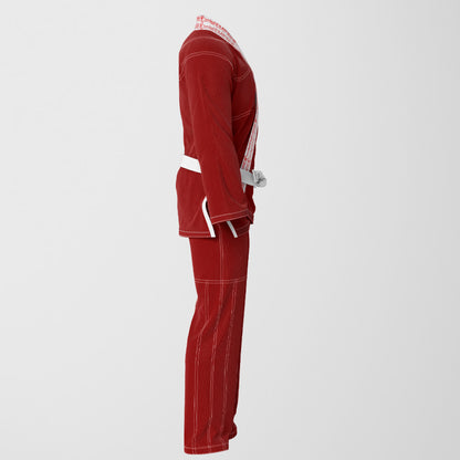 JESUS HAS YOUR BACK Sublimation Brazilian Jiu Jitsu Gi - Red/White BJJ GI