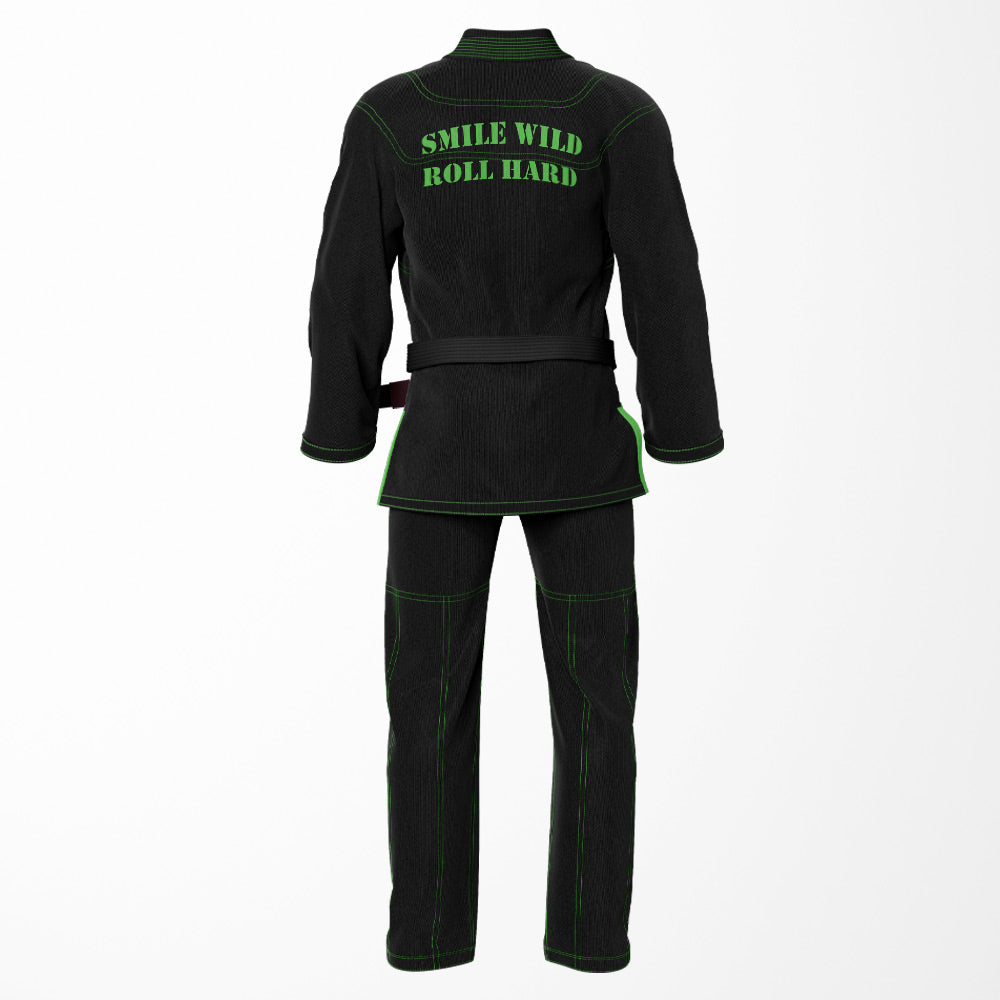 Joker Mad Grin Sublimation Brazilian Jiu Jitsu Gi - Black/Green BJJ GI