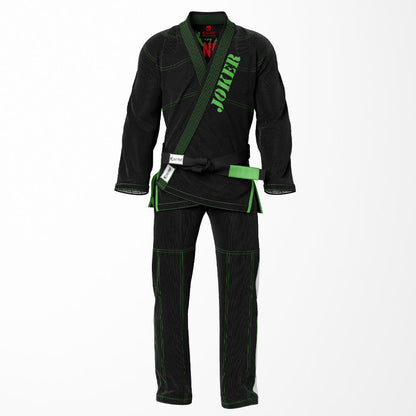 Joker Mad Grin Sublimation Brazilian Jiu Jitsu Gi - Black/Green BJJ GI