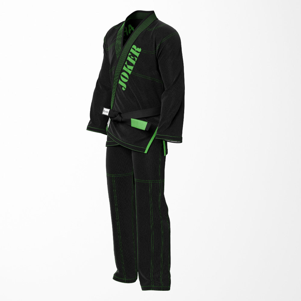 Joker Mad Grin Sublimation Brazilian Jiu Jitsu Gi - Black/Green BJJ GI