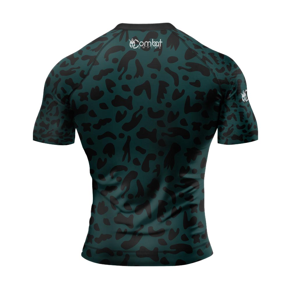 MMA Leopard Pattern Short Sleeve Rash Guard