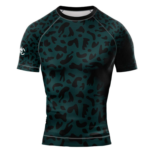MMA Leopard Print Short Sleeve Rash Guard