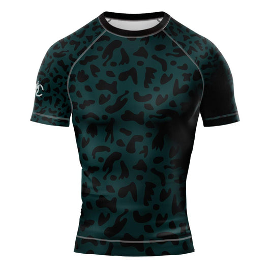MMA Leopard Pattern Short Sleeve Rash Guard
