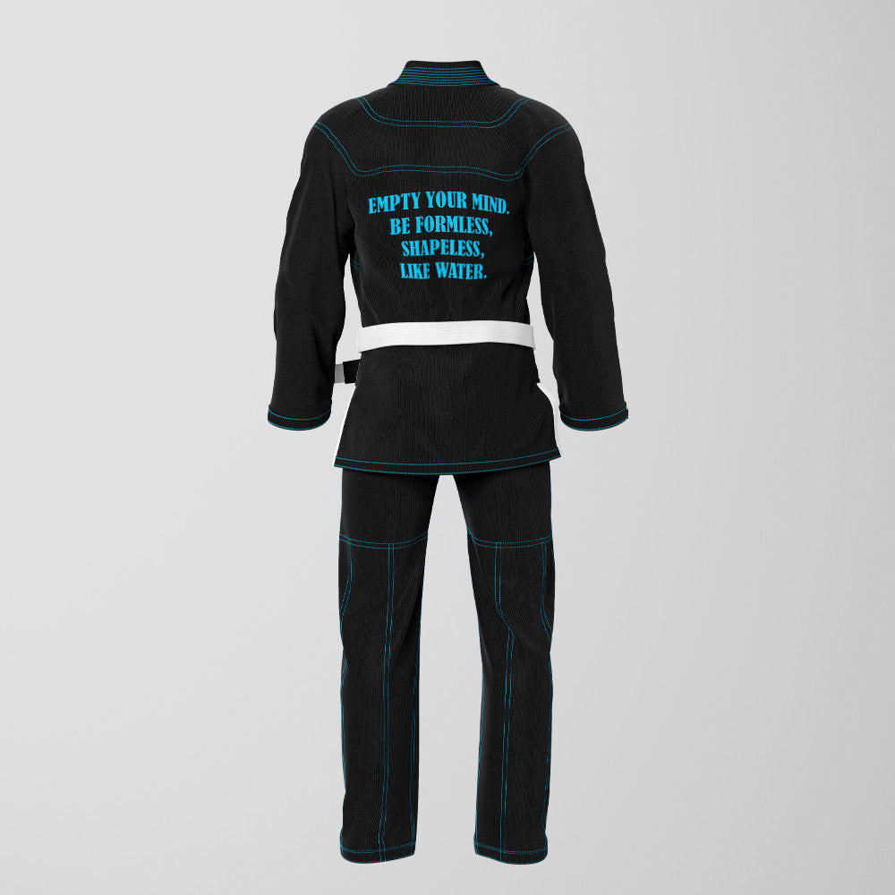 Bruce Lee BE WATER Sublimation Brazilian Jiu Jitsu Gi - Black/Blue BJJ GI