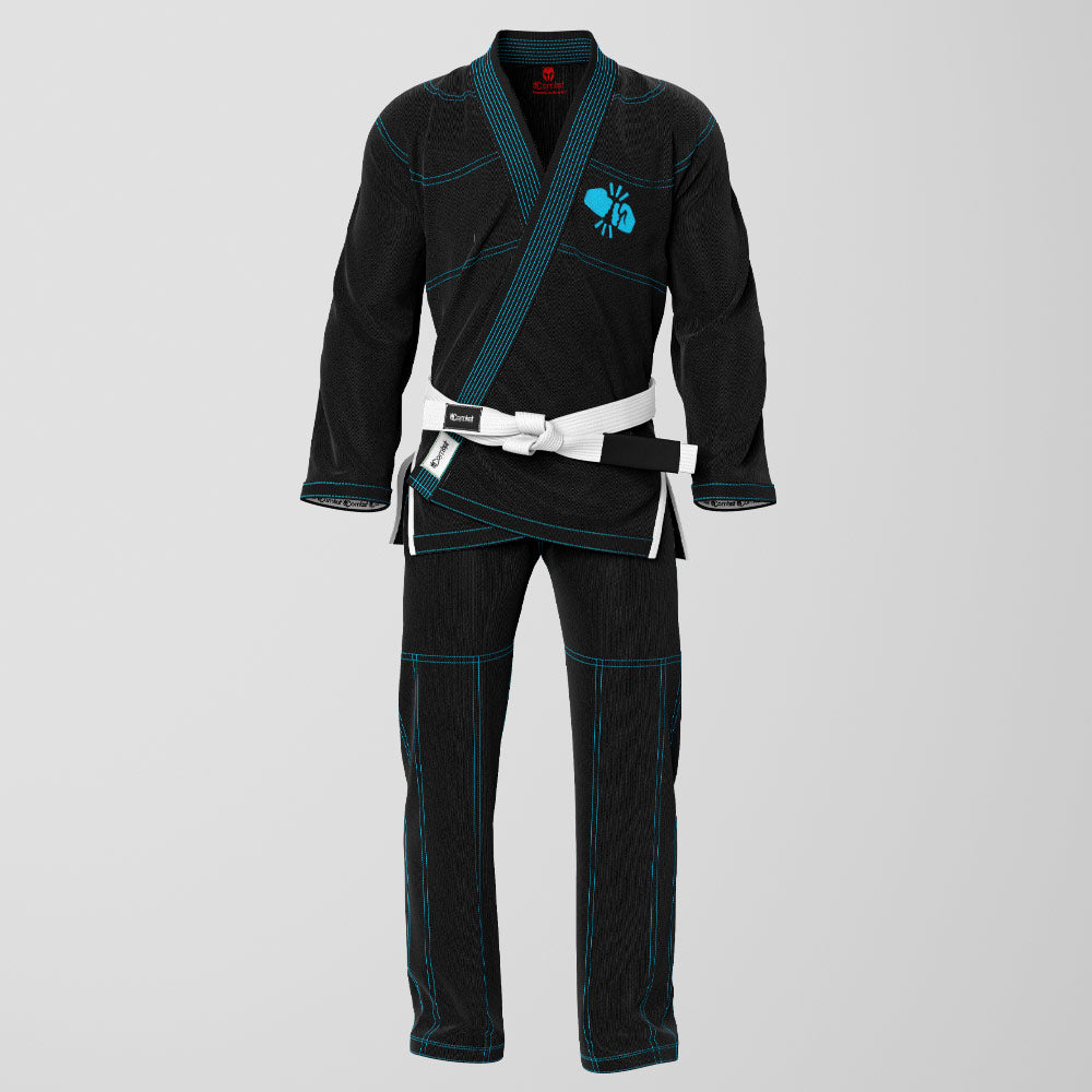 Bruce Lee BE WATER Sublimation Brazilian Jiu Jitsu Gi - Black/Blue BJJ GI
