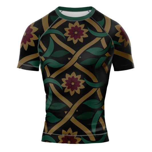 MMA Multi Flower Short Sleeve Rash Guard