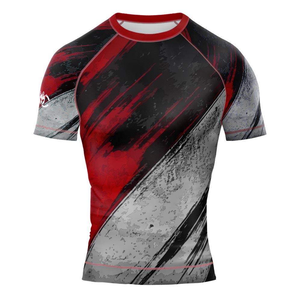 MMA Long Sleeve Distressed Texture Rash Guard