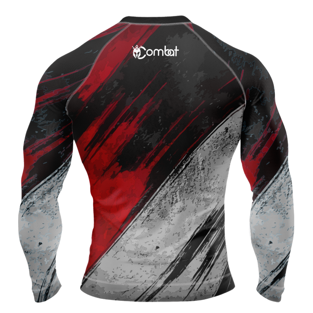 MMA Long Sleeve Distressed Texture Rash Guard