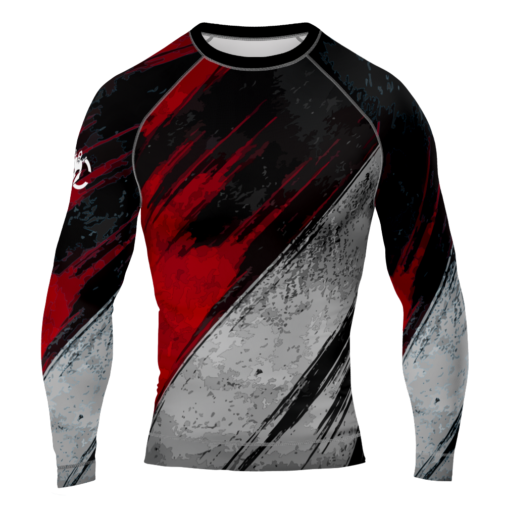 MMA Long Sleeve Distressed Texture Rash Guard