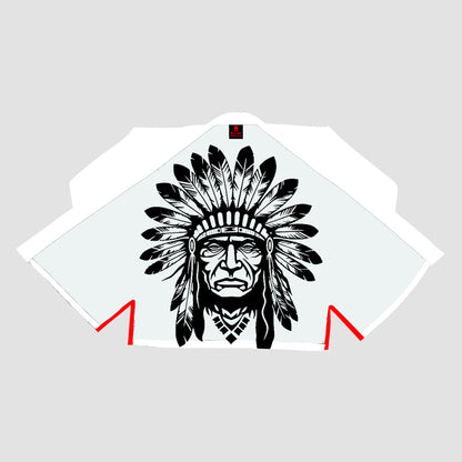 Native American Chief Head Sublimation Brazilian Jiu Jitsu Gi - Warrior White BJJ GI