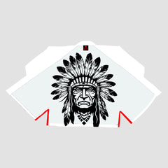Native American Cheif Head Sublimation Brazilian Jiu Jitsu Gi - Warrior White BJJ GI