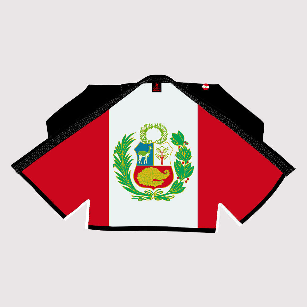 Black Peruvian Flag Sublimation Brazilian Jiu Jitsu Gi – Shadow Patriotic Edition