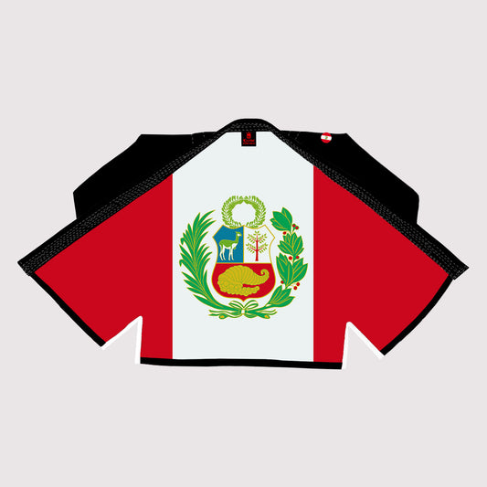Black Peruvian Flag Sublimation Brazilian Jiu Jitsu Gi – Shadow Patriotic Edition