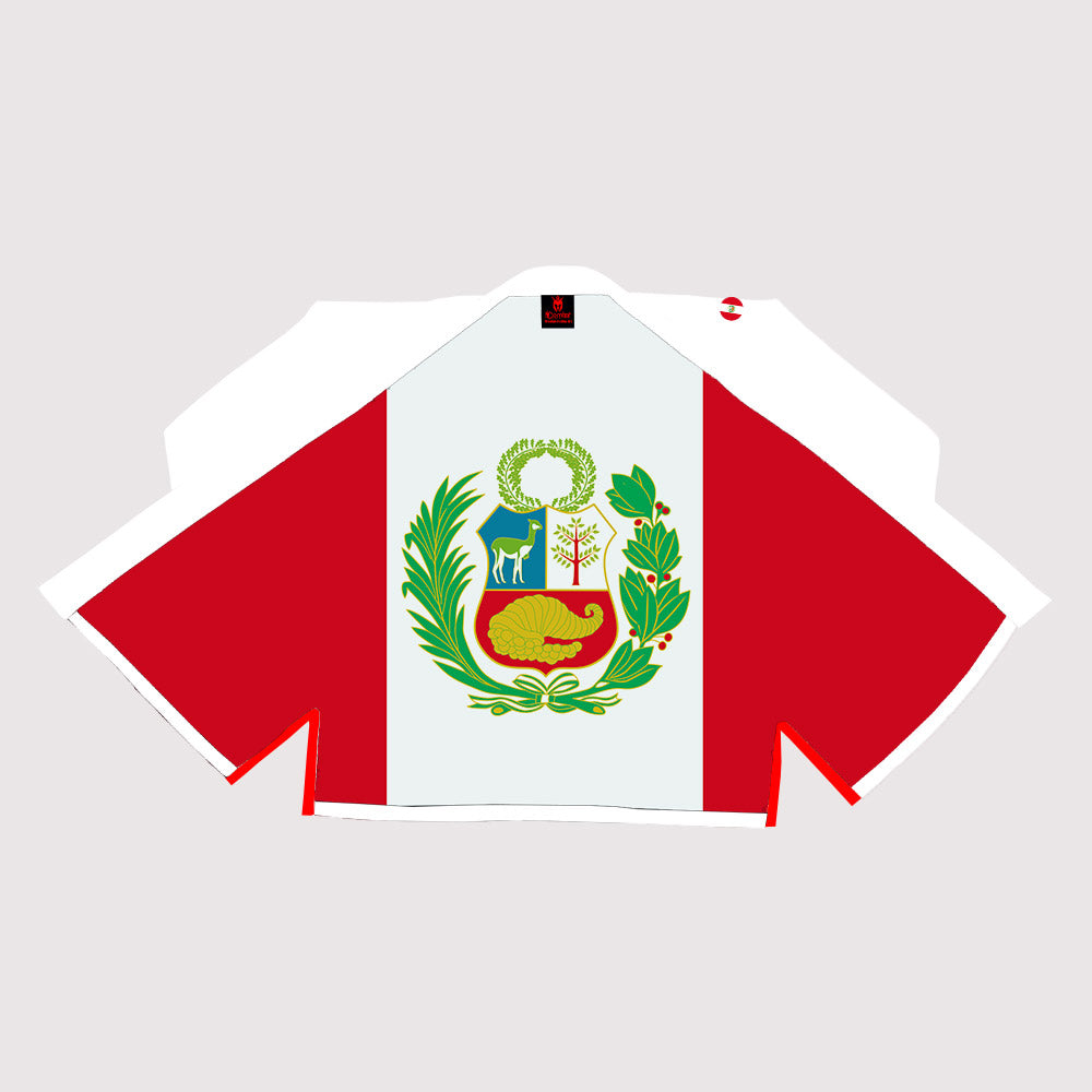 White Peruvian Flag Sublimation Brazilian Jiu Jitsu Gi – Patriotic Edition