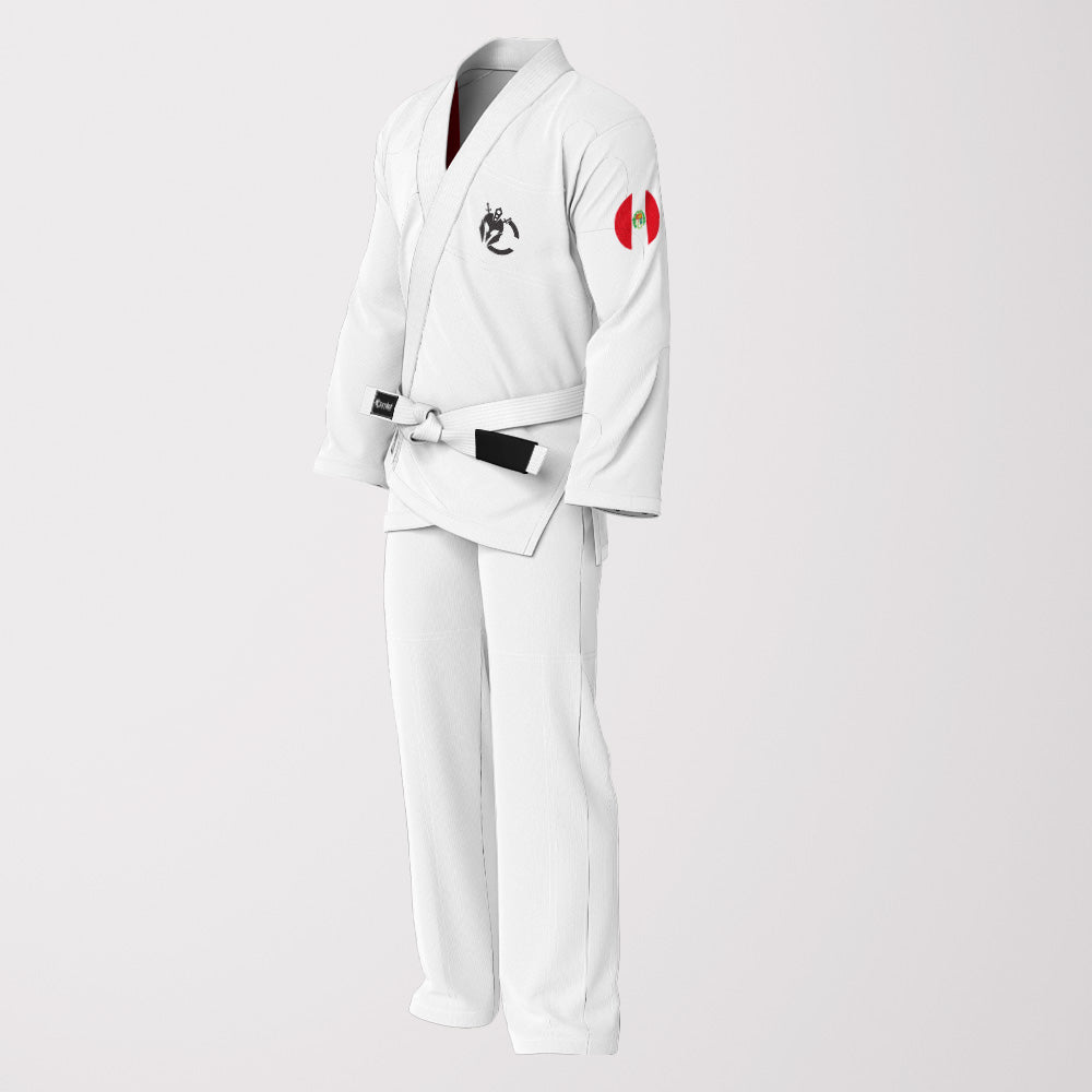 White Peruvian Flag Sublimation Brazilian Jiu Jitsu Gi – Patriotic Edition