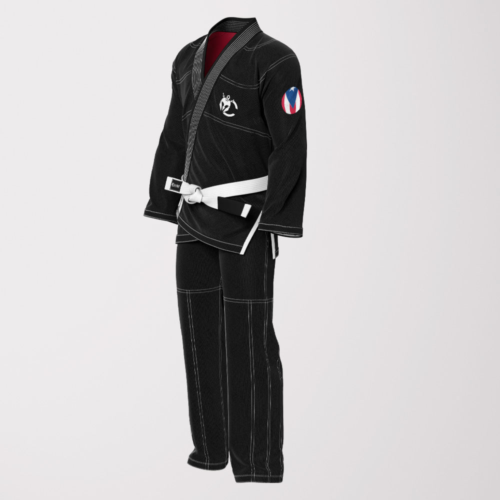 Puerto Rican Sublimation BJJ Gi – Black Pearl Weave Shadow Edition