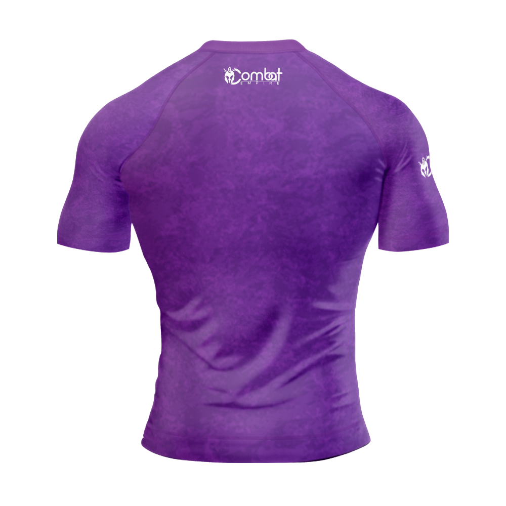 MMA Purple Marble Short Sleeve Rash Guard