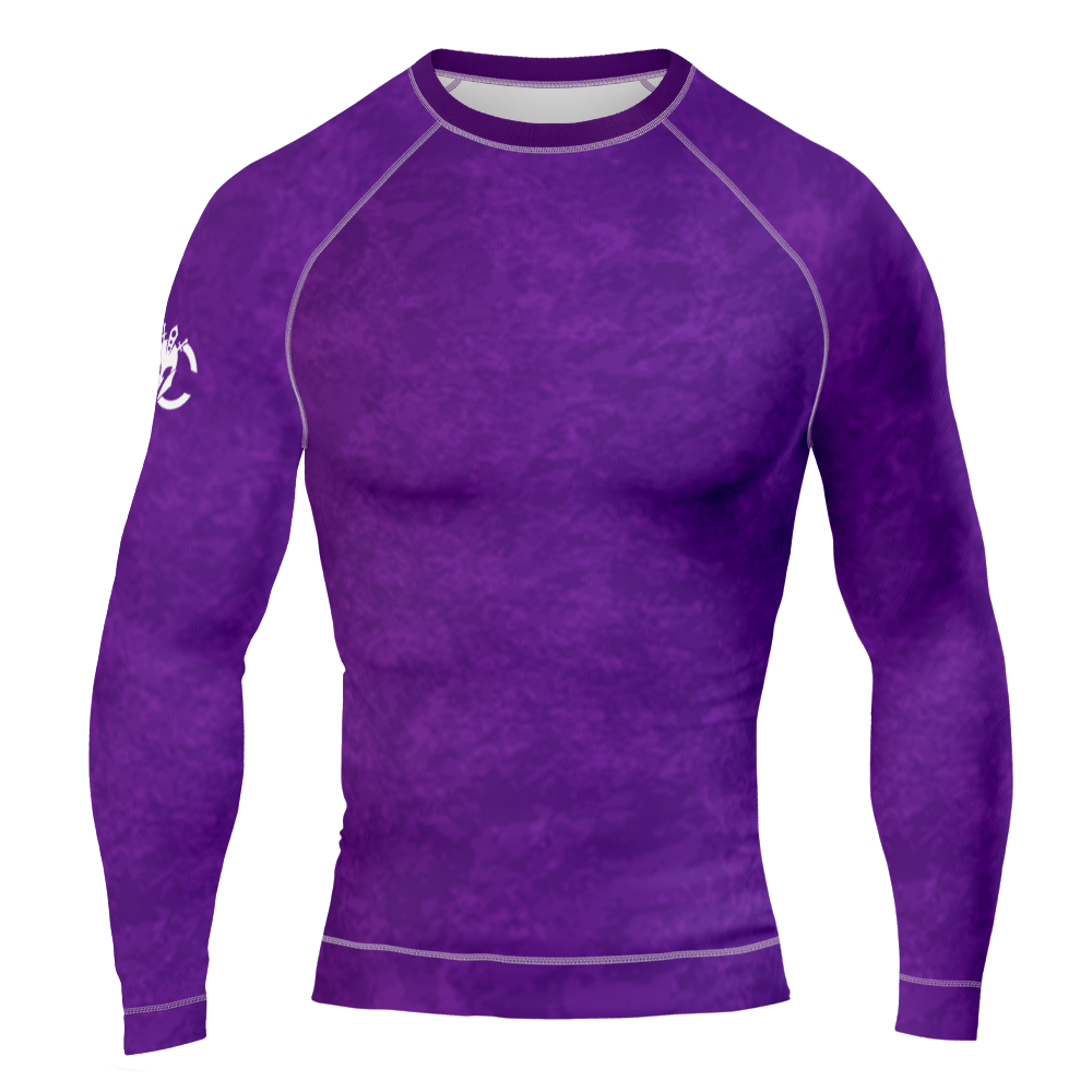 MMA Long Sleeve Purple Texture Rash Guard
