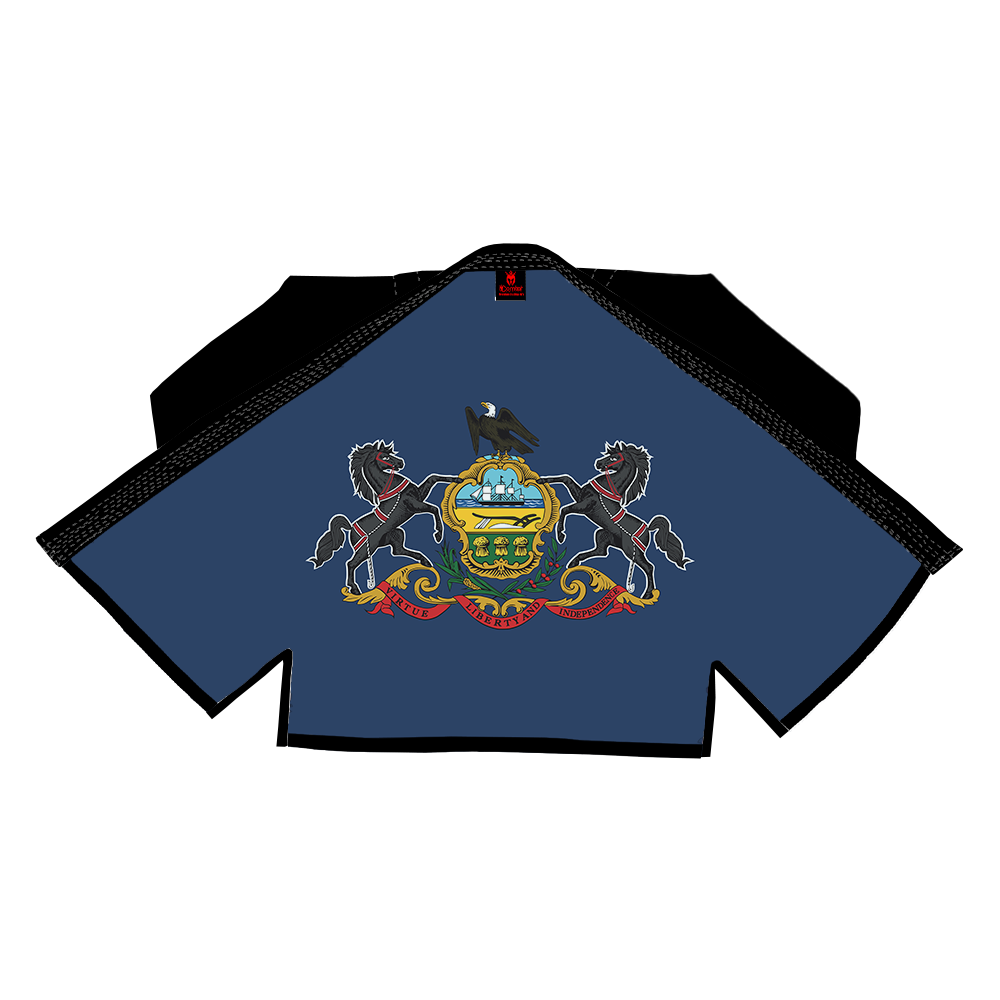 COMBAT PATRIOTIC ALL STATE OF AMERICA SUBLIMATION BRAZILIAN JIU JITSU GI BJJ GI)