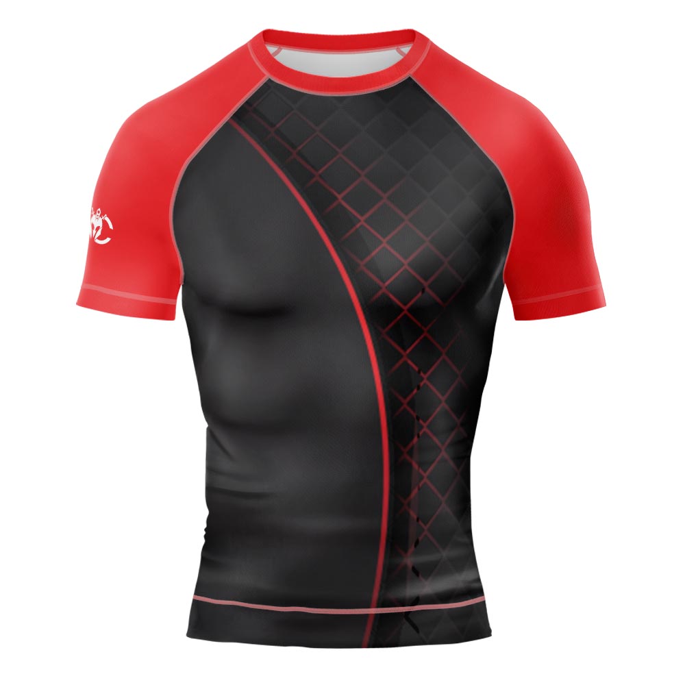 MMA Red Diamond Classic Short Sleeve Rash Guard