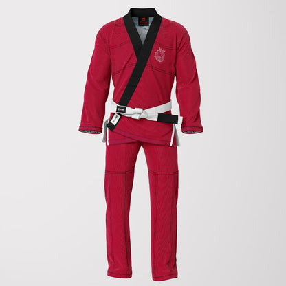 White Lion Sublimation Brazilian Jiu Jitsu Gi - Red/Black Lapel BJJ GI