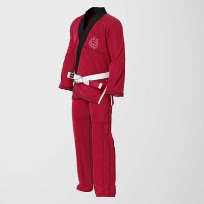 White Lion Sublimation Brazilian Jiu Jitsu Gi - Red/Black Lapel BJJ GI